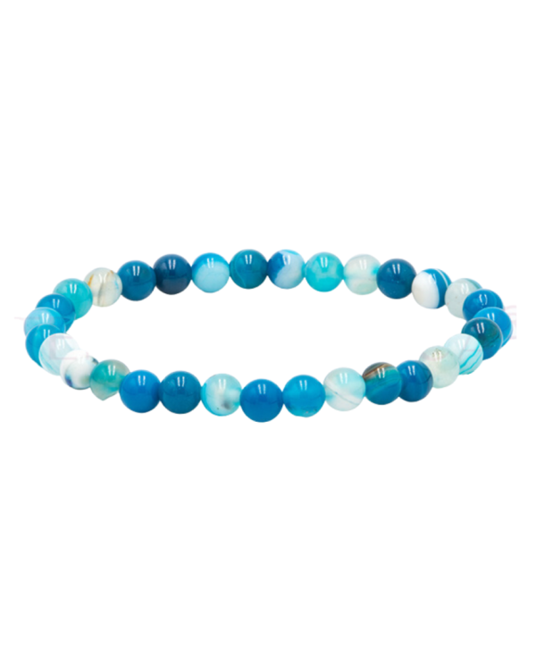 PULSERA DE ÁGATA AZUL NATURA 6mm 1 UNIDAD
