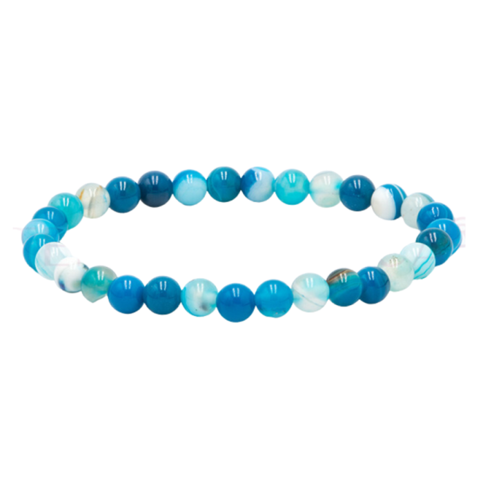 PULSEIRA ÁGATA AZUL NATURAL 6MM 1un
