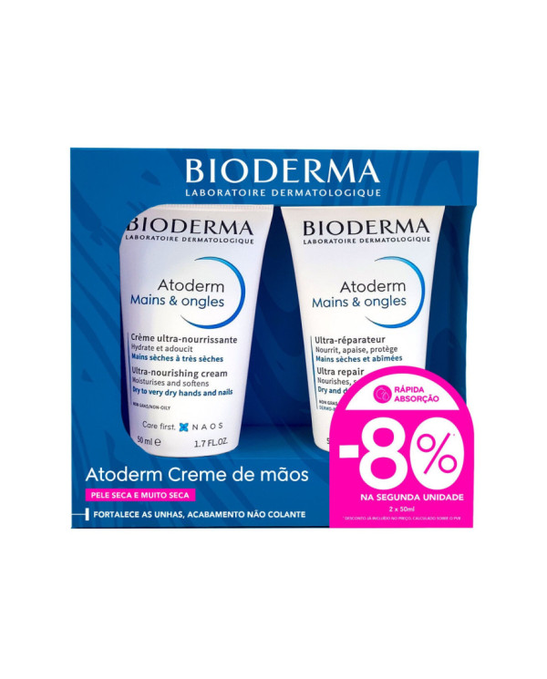 BIODERMA ATODERM CREMA MANOS Y UÑAS 2X50ML -80% DE DESCUENTO EN LA 2ª UNIDAD
