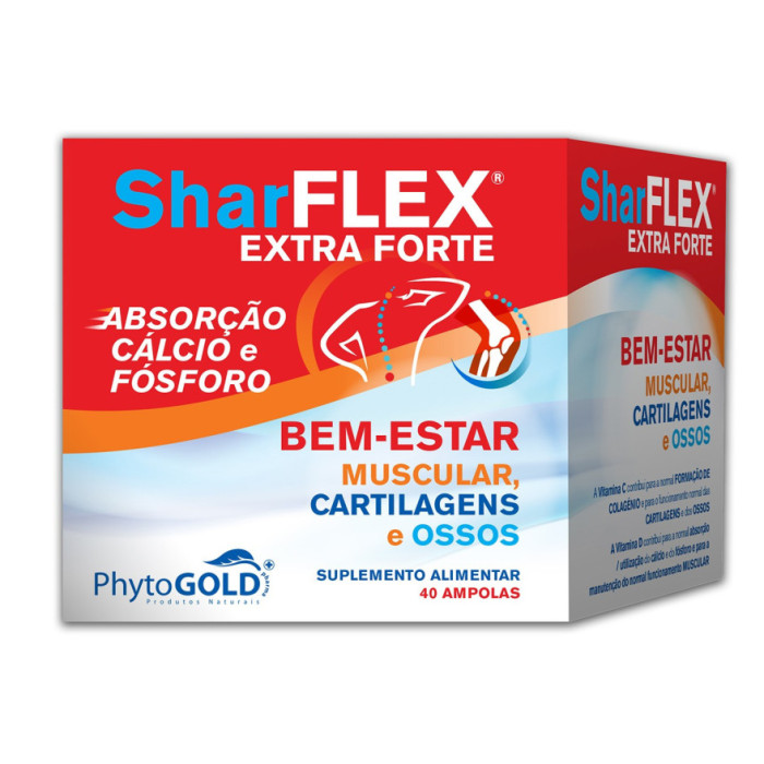 SHARFLEX EXTRA FORTE – 40 AMPOLAS – PHYTOGOLD