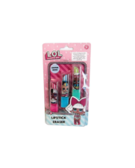 LOL  SURPRISE CONJUNTO LIPSTICK BORRACHAS 3 UNIDADES