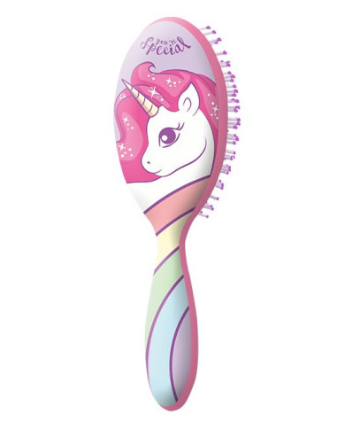 ESCOVA DE CABELO UNICÓRNIO ROSA