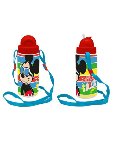 BOTELLA MICKEY TRITAN CON PAJITA Y ASA, 500 ml