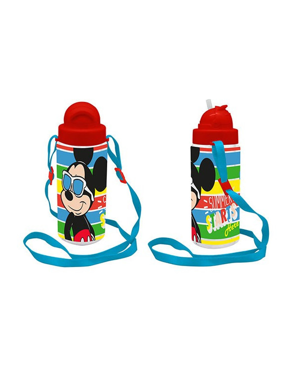 BOTELLA MICKEY TRITAN CON PAJITA Y ASA, 500 ml