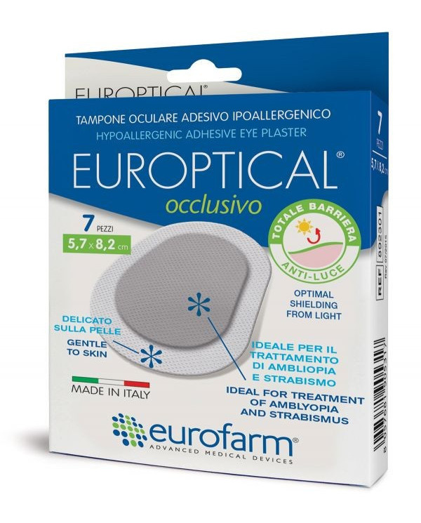 APÓSITO OCLUSIVO EUROPTICO 5,7 x 8,2 CM 7 UNIDADES