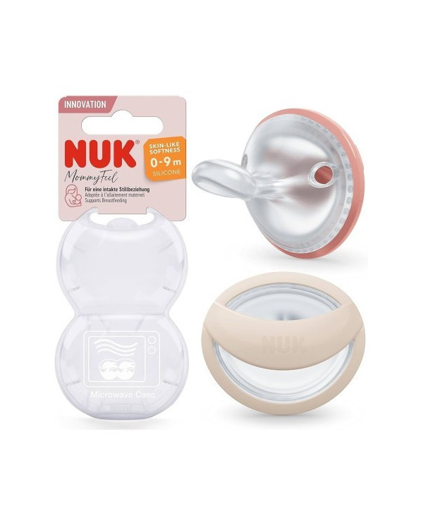 NUK CHUPETE MOMMY FEEL SILICONA ROSA 0-9 M 2 ​​UNID