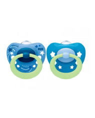 NUK SIGNATURE NIGTH CHUPETA SILICONE  AZUL 6-18M 2 UNI