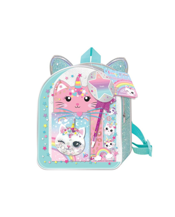 MINIMOCHILA BELEZA COM ACESSÓRIOS ESCRITA GATINHA HOT FOCUS