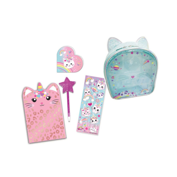 MINIMOCHILA BELEZA COM ACESSÓRIOS ESCRITA GATINHA HOT FOCUS