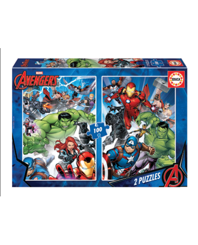 EDUCA 2X PUZZLE AVENGERS 100 PEÇAS