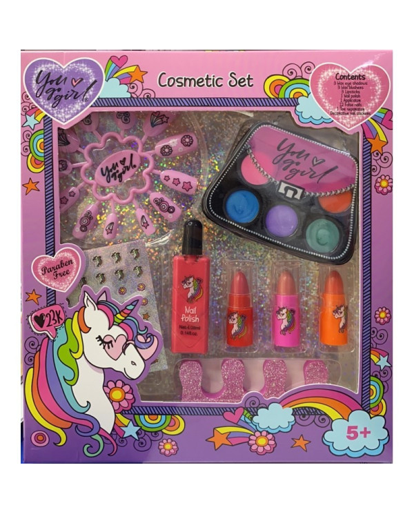 YOU GO GIRL SET MAQUILHAGEM UNICÓRNIO x 8 peças