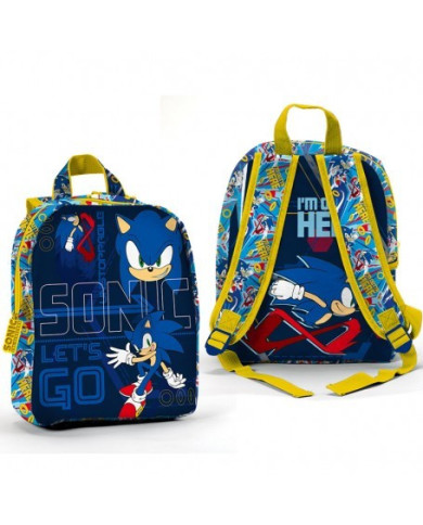 MOCHILA ESCOLINHA SONIC 27 CM AZUL