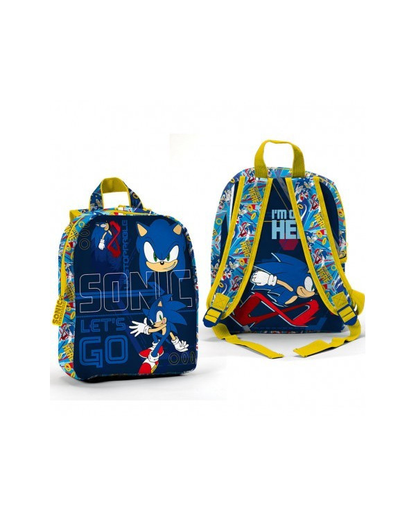 MOCHILA ESCOLINHA SONIC 27 CM AZUL