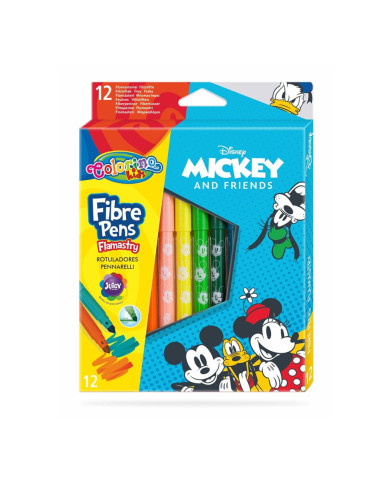 CAJA DE 12 MARCADORES CÓNICOS PARA COLOREAR DE MICKEY MOUSSE