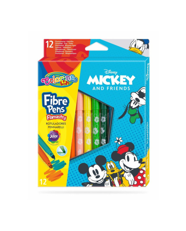 CAIXA 12 MARCADORES CÓNICOS COLORINO MICKEY