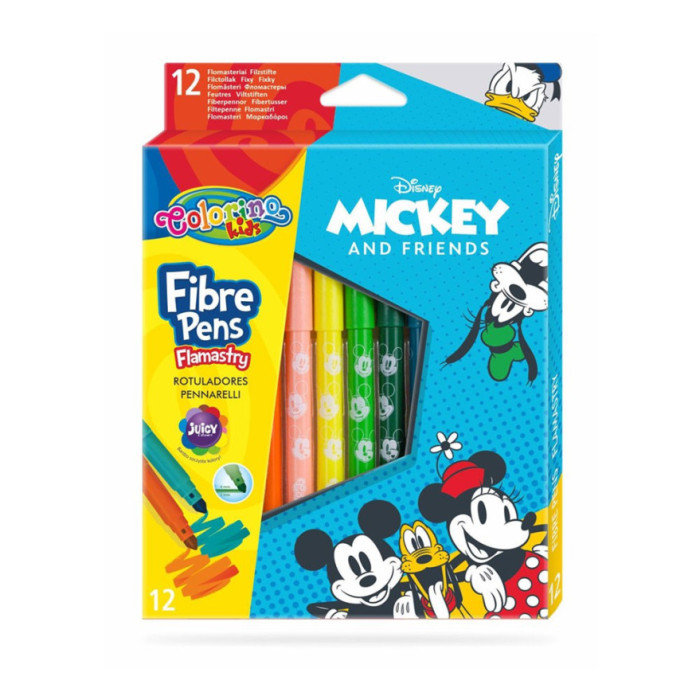 CAJA DE 12 MARCADORES CÓNICOS PARA COLOREAR DE MICKEY MOUSSE