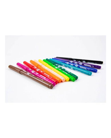 CAIXA 12 MARCADORES CÓNICOS COLORINO MICKEY