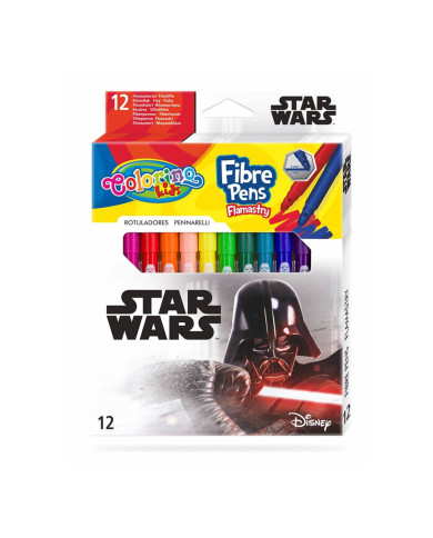 CAIXA 12 MARCADORES CÓNICOS COLORINO STAR WARS