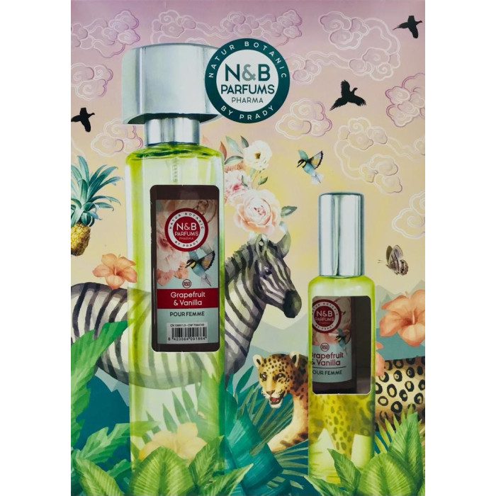 Set de regalo navideño N&B, perfume de pomelo y vainilla para mujer, R50, 150 ml + 50 ml