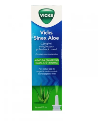 VICKS SINEX ALOE  0.5MG/ML SOLUÇÃO PULVERIZAÇÃO NASAL 15ML