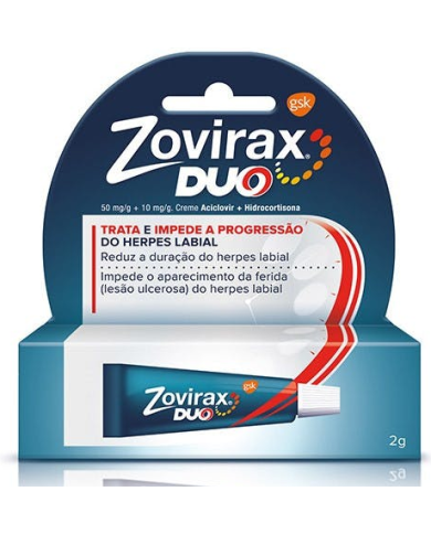 ZOVIRAX DUO 50MG/G + 10MG/G ACICLVIR + HIDROCORTISONA 2G