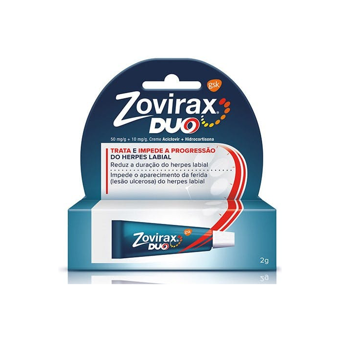 ZOVIRAX DUO 50MG/G + 10MG/G ACICLVIR + HIDROCORTISONA 2G