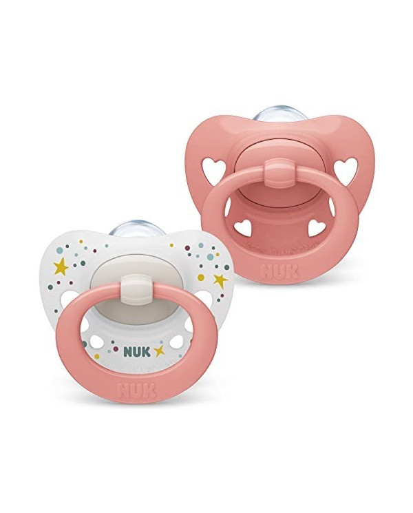 NUK CHUPETA SIGNATURE SILICONE ROSA CLARO 0-6M 2 UNID