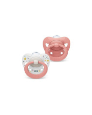 NUK CHUPETA SIGNATURE SILICONE ROSA CLARO 0-6M 2 UNID