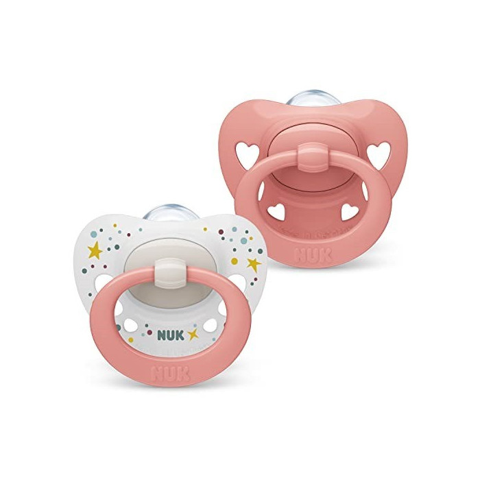 NUK CHUPETA SIGNATURE SILICONE ROSA CLARO 0-6M 2 UNID