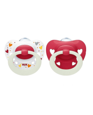 NUK SIGNATURE NIGTH CHUPETA SILICONE ROSA ESCURO 6-18M 2UNI