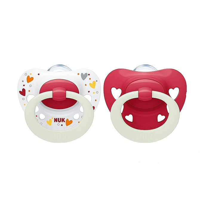 NUK CHUPETE SIGNATURE NIGTH SILICONA ROSA OSCURO 6-18M 2 UNID