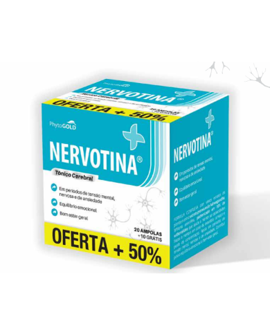 NERVOTINA® TÓNICO CEREBRAL 30 AMPOLAS PHYTOGOLD