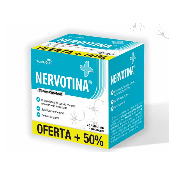 NERVOTINA® TÓNICO CEREBRAL 30 AMPOLAS PHYTOGOLD