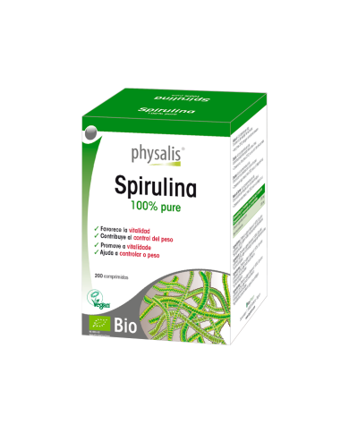 SPIRULINA BIO100% PURA - 200 COMPRIMIDOS PHYSALIS