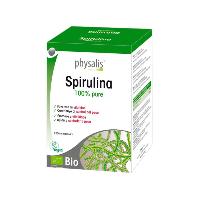 SPIRULINA BIO100% PURA - 200 COMPRIMIDOS PHYSALIS