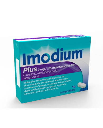 IMODIUM PLUS 2 MG + 125 MG 12 COMPRIMIDOS