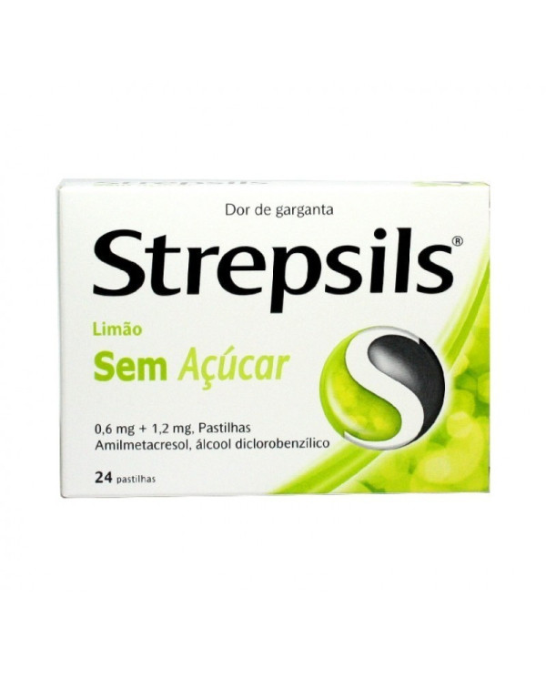 STREPSILS LIMÃO SEM AÇUCAR 24 PASTILHAS