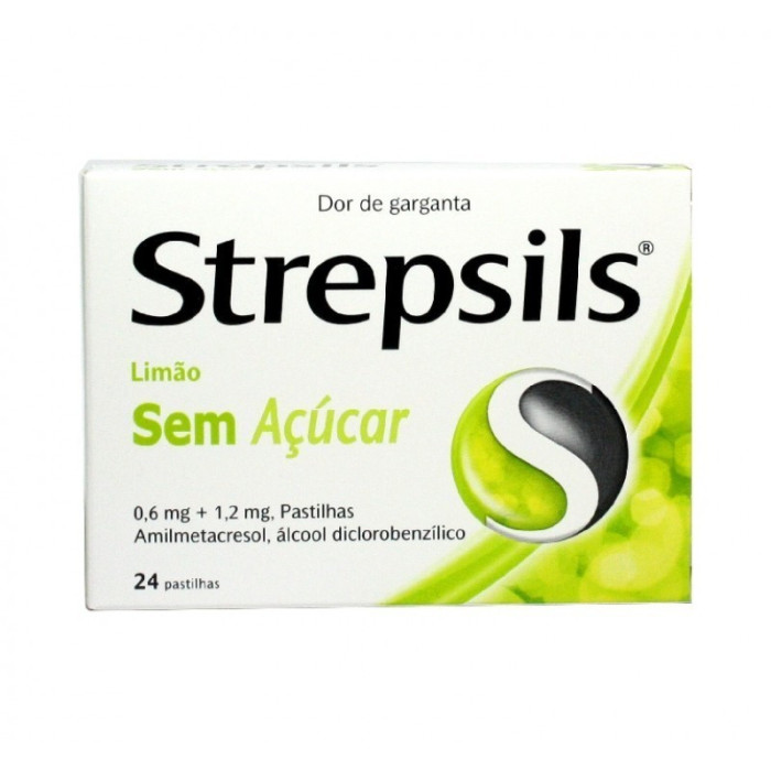 STREPSILS LIMÃO SEM AÇUCAR 24 PASTILHAS