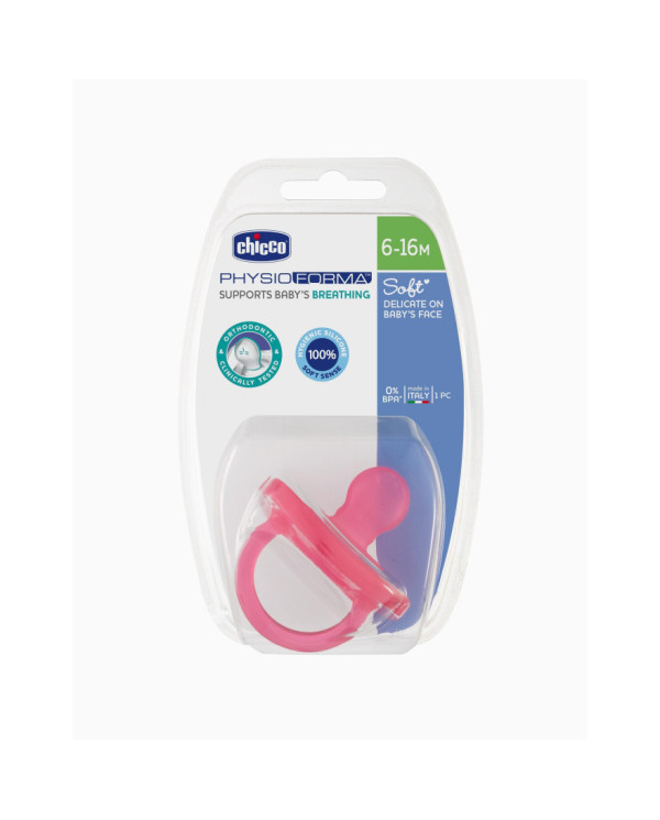 CHICCO CHUPETA PHYSIO SOFT SILICONE ROSA 6-16 M