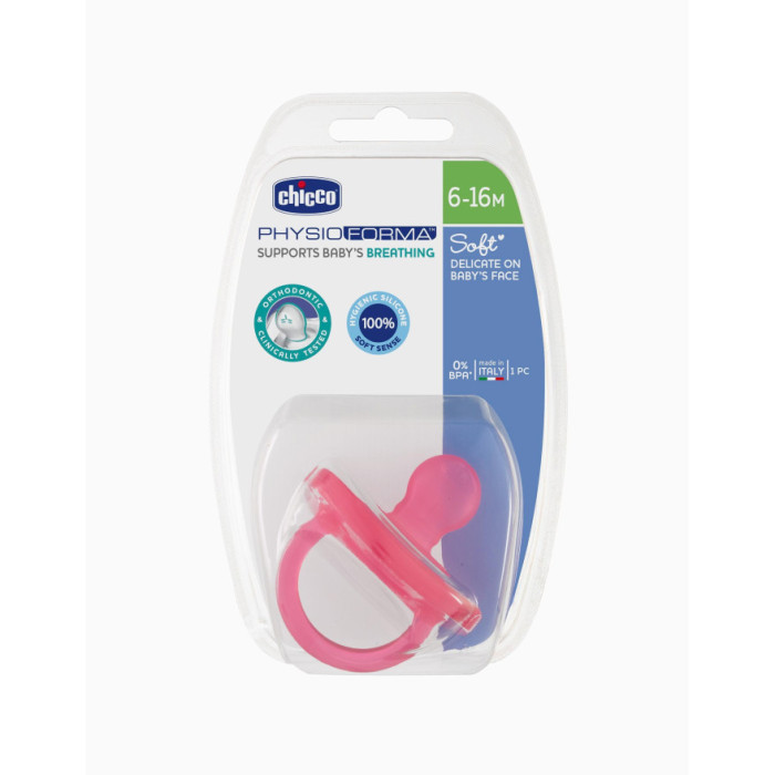 CHICCO CHUPETE PHYSIO SOFT SILICONA ROSA 6-16 M