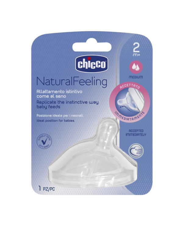 CHICCO TETINAL DE FLUJO MEDIO NATURAL FEELING 2M+