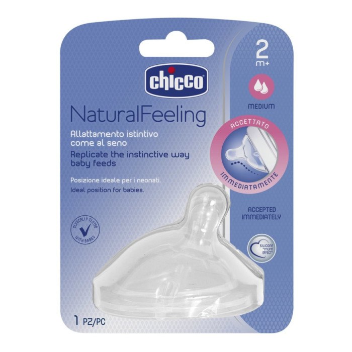 CHICCO NATURAL FEELING TETINA FLUXO MÉDIO 2M+