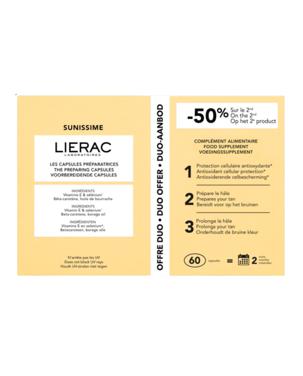 LIERAC SUNISSIME OFERTA-DUO CÁPSULAS BRONCEADORAS 2X30 UNID