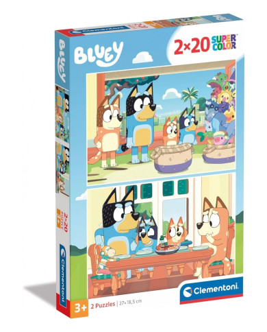 SUPER COLOR BLUEY PUZZLE 2X20