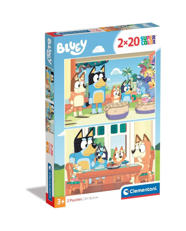 SUPER COLOR BLUEY PUZZLE 2X20