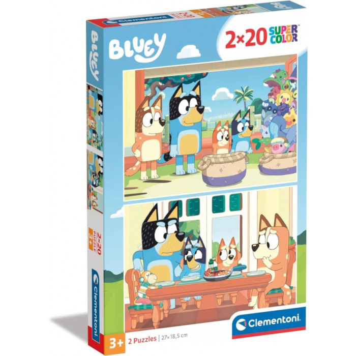 SUPER COLOR BLUEY PUZZLE 2X20