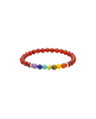 PULSEIRA  CHAKRAS ÁGATA FOGO 6mm 1unid