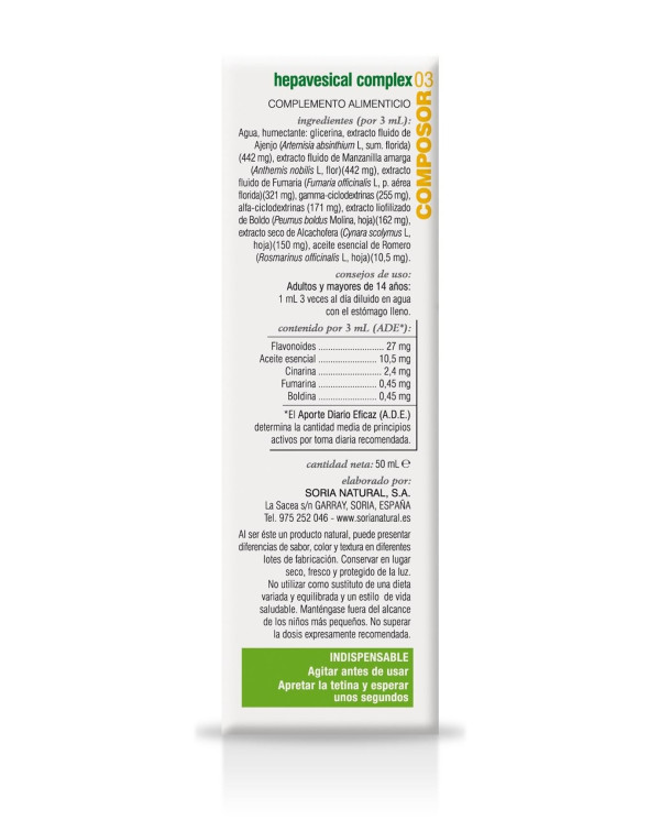 SORIA NATURAL COMPOSITOR 03 HEPAVESICAL COMPLEX XXI 50 ML