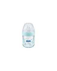NUK NATURE SENSE BIBERÃO VIDRO TETINA SILICONE S AZUL 120 ML