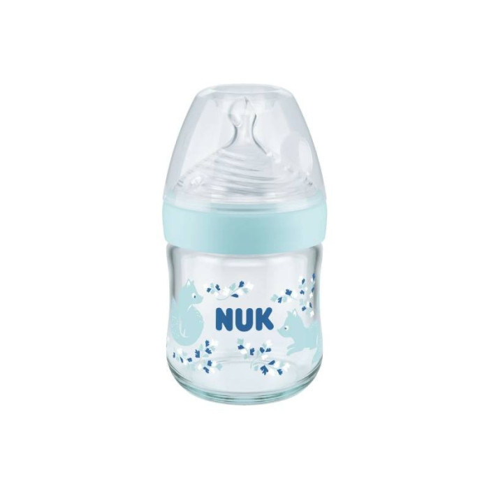 NUK NATURE SENSE BIBERÓN CRISTAL TETE SILICONA S AZUL 120 ML